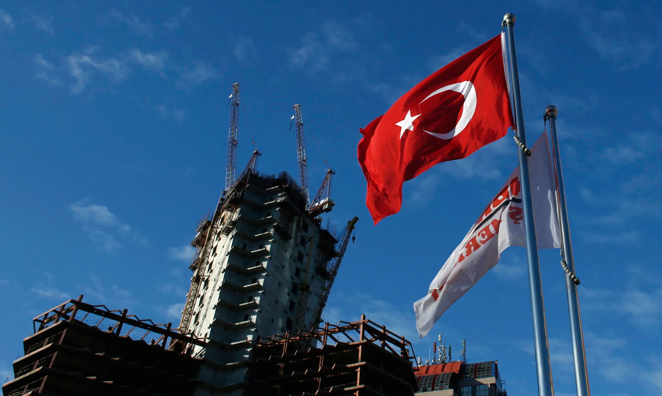 A construction site at the business district of Maslak in Istanbul.
