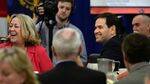 Senator Marco Rubio prepares to speak at the First in the Nation Republican Leadership Summit on April 17, 2015, in Nashua, New Hampshire.
