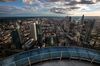 Skyscrapers stand in the financial district as commercial and residential property is seen on the city skyline in the financial district in Frankfurt, Germany.