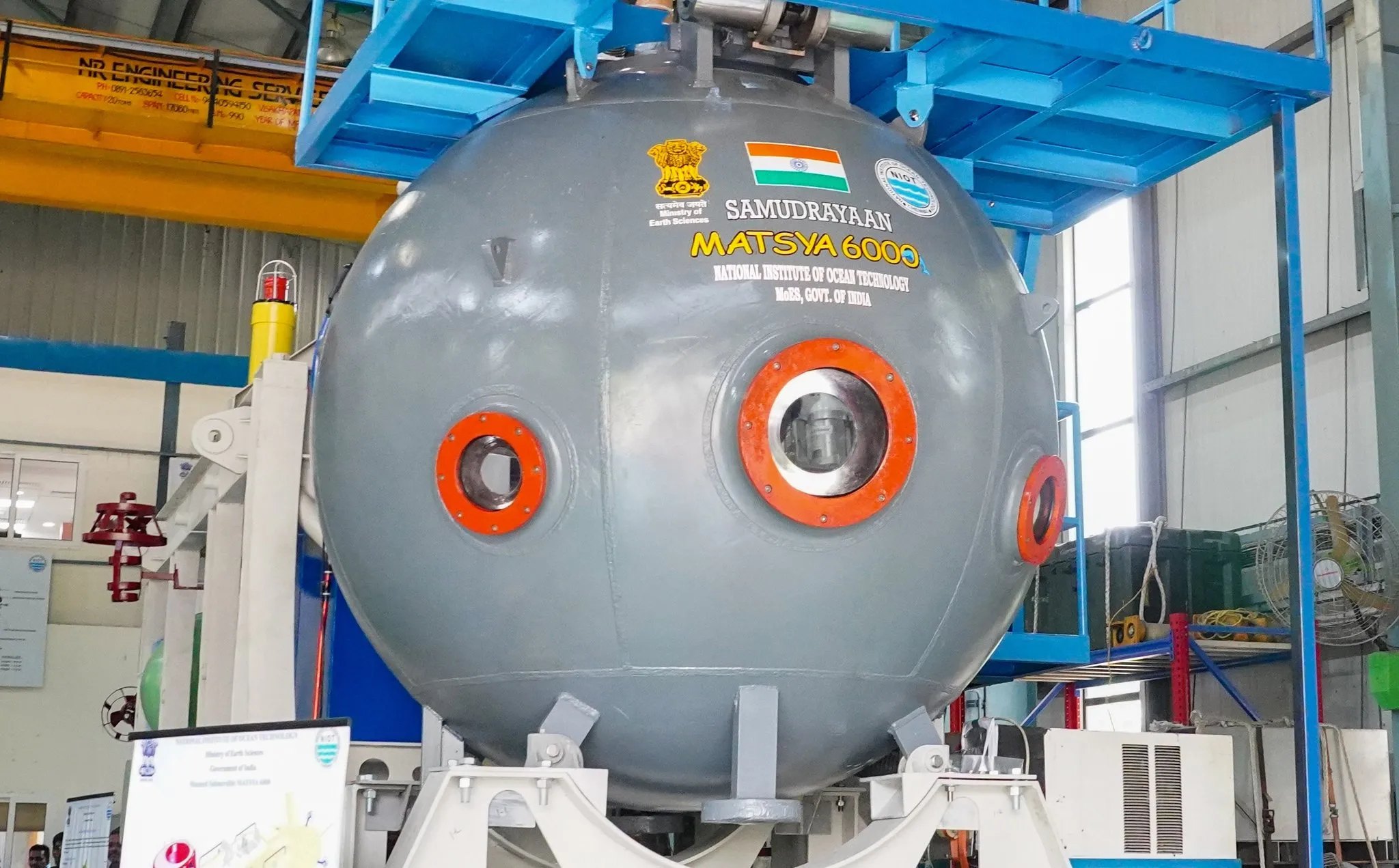 The&nbsp;'MATSYA 6000' submersible under construction.