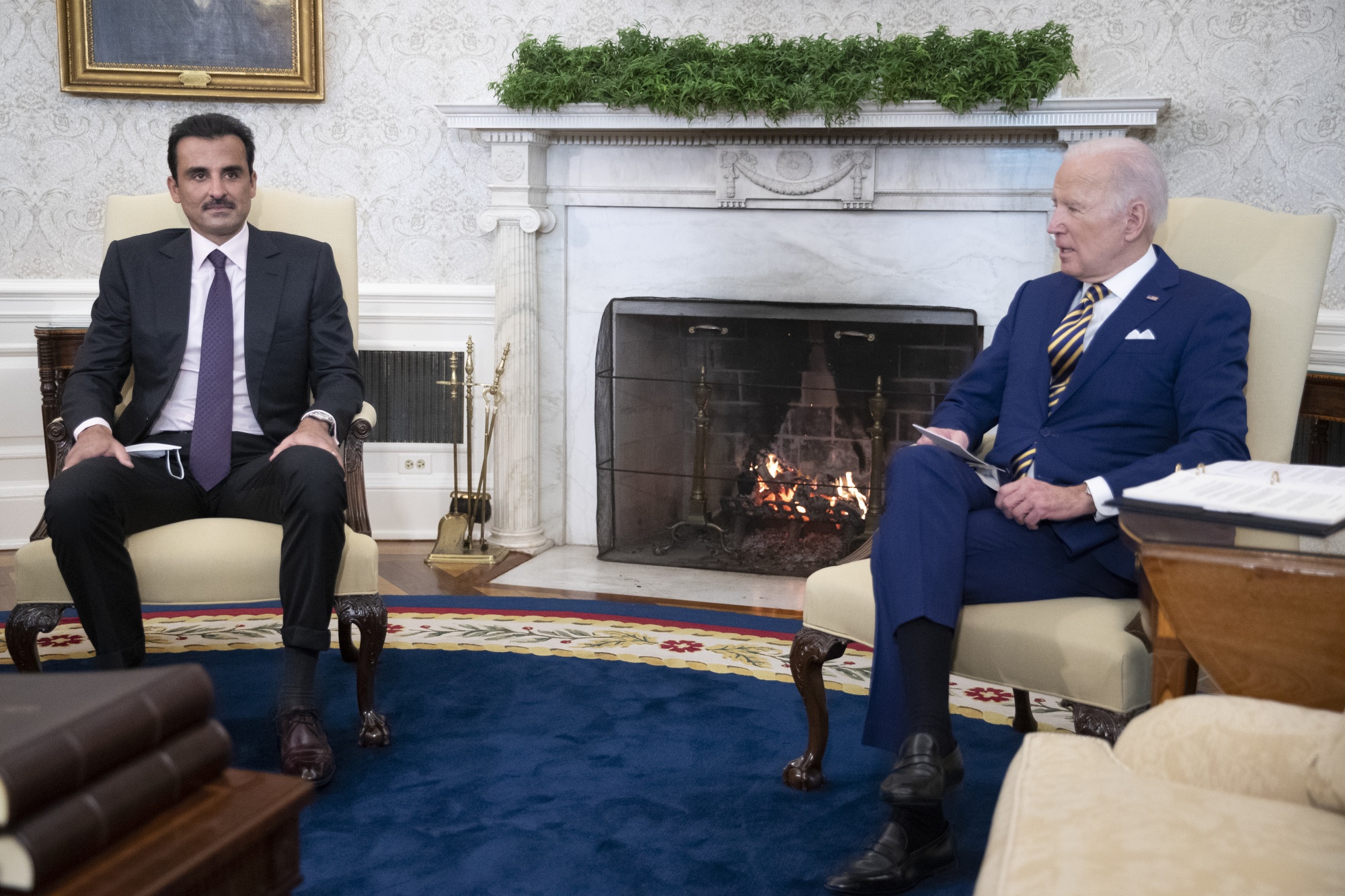 President Biden Meets Qatari Emir Tamim Bin Hamad Al Thani At White House