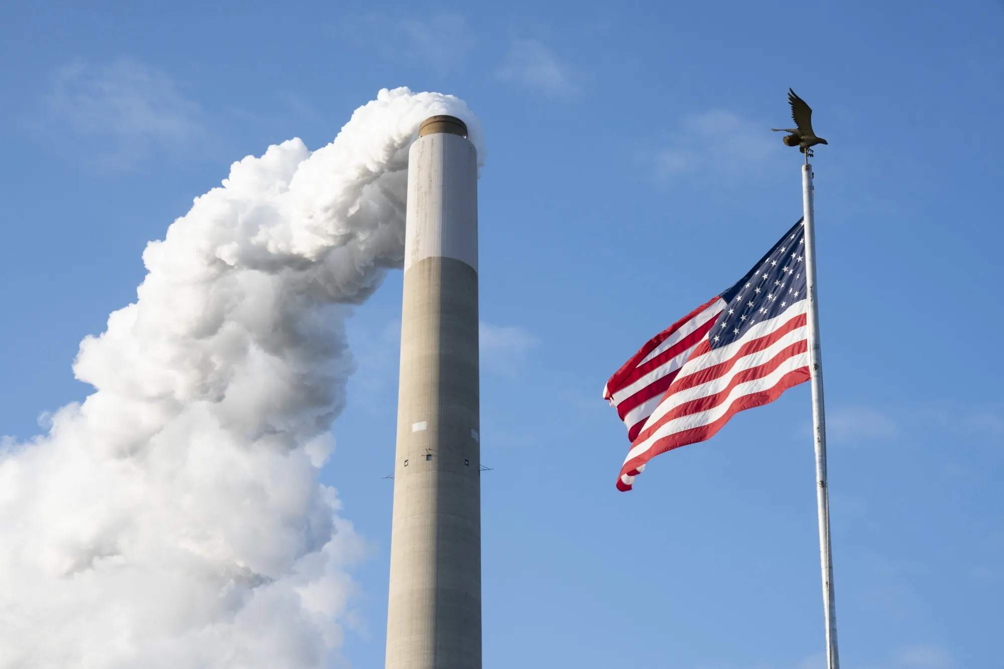 A smoke stack at a power plant in Conesville, Ohio.