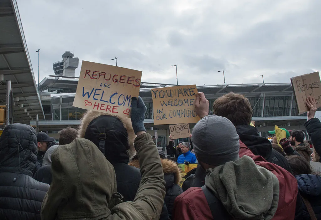 Trump's doomed ban brought protesters out in force.
