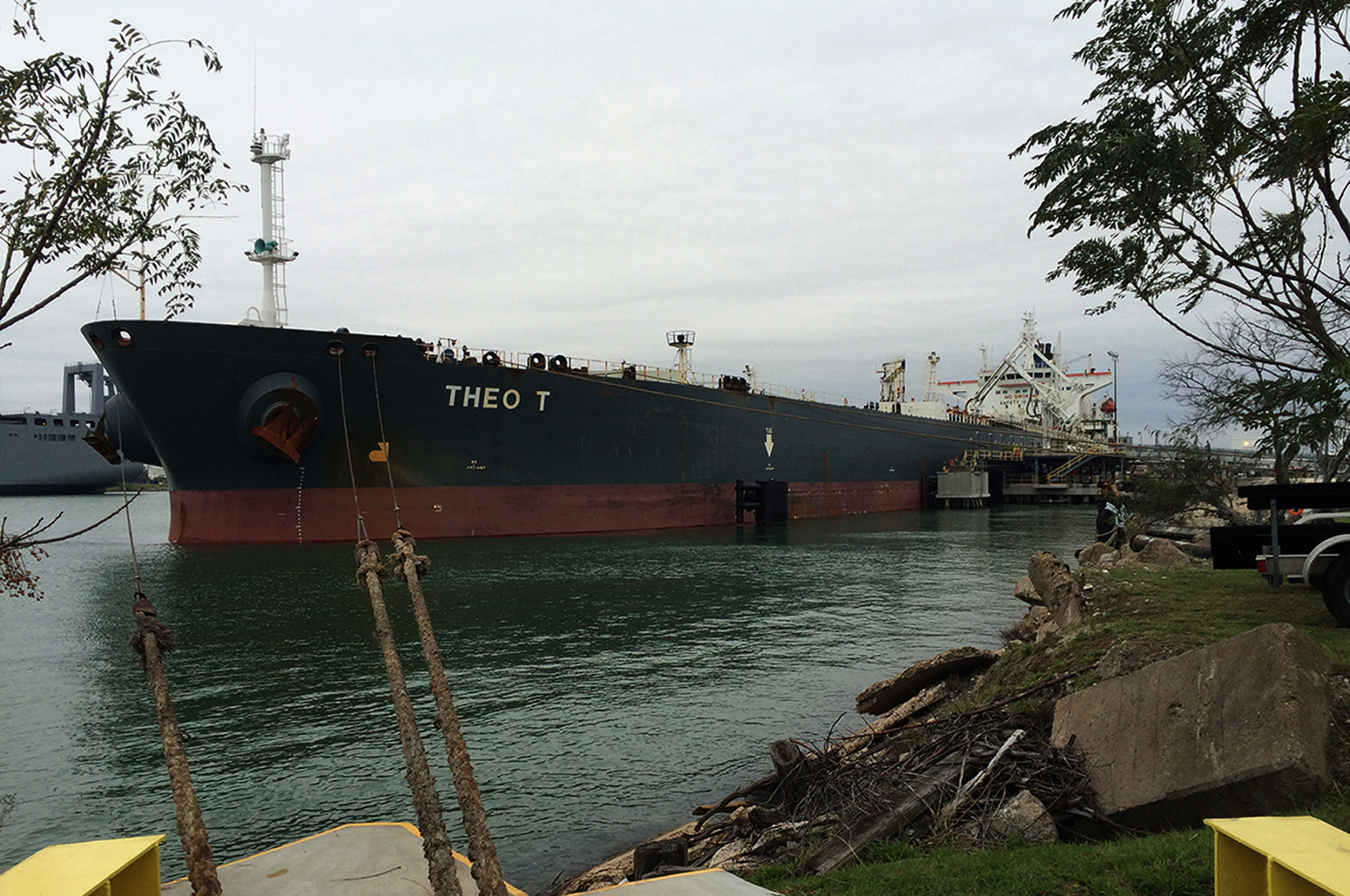 The Theo T oil tanker docked at a NuStar&nbsp;facility in Corpus Christi, Texas, on Dec. 31, 2015.