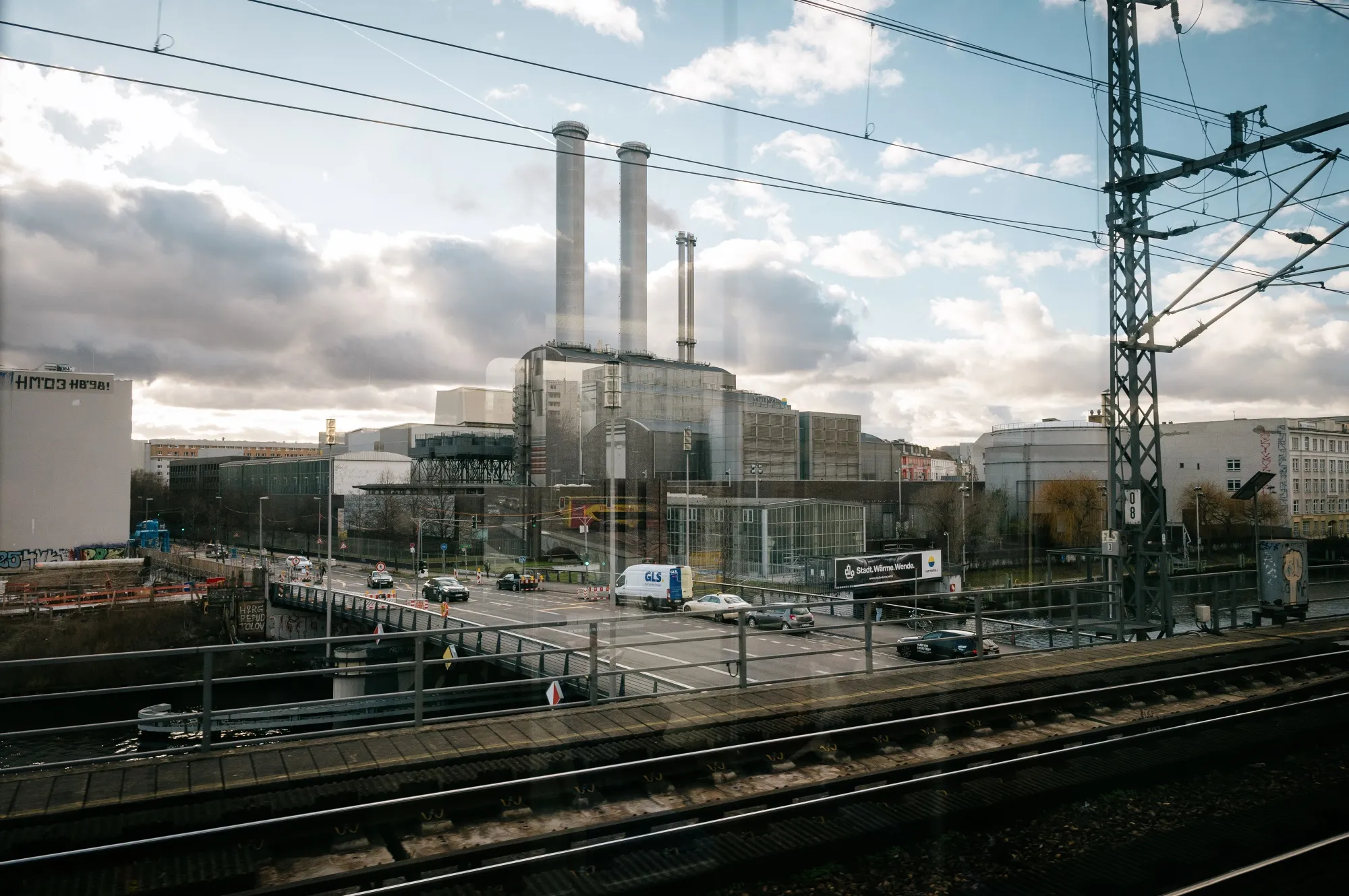 Chimneys at a natural gas power plant in Berlin.