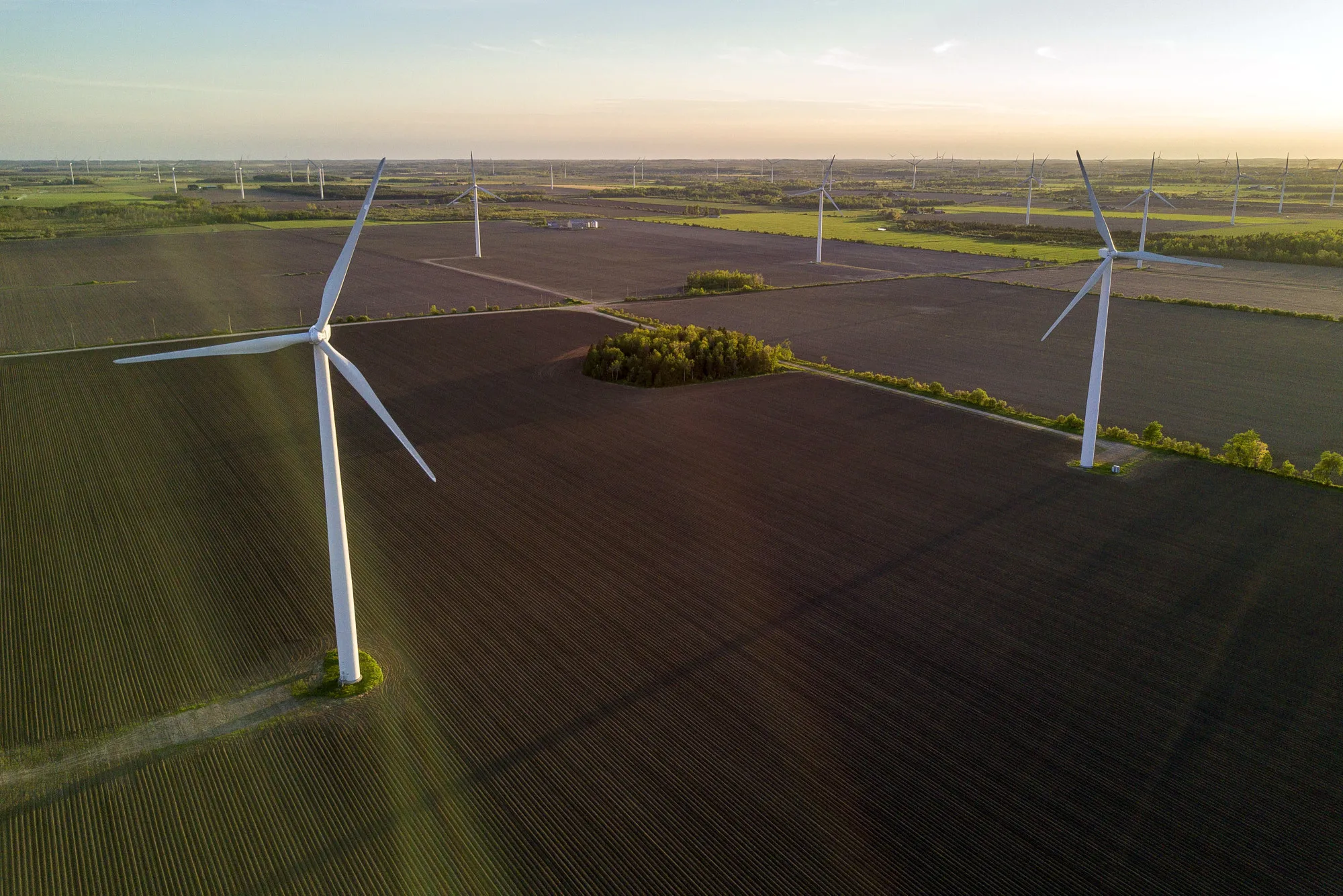 Aerial Views Of Wind Turbines As Canada's Renewables March On