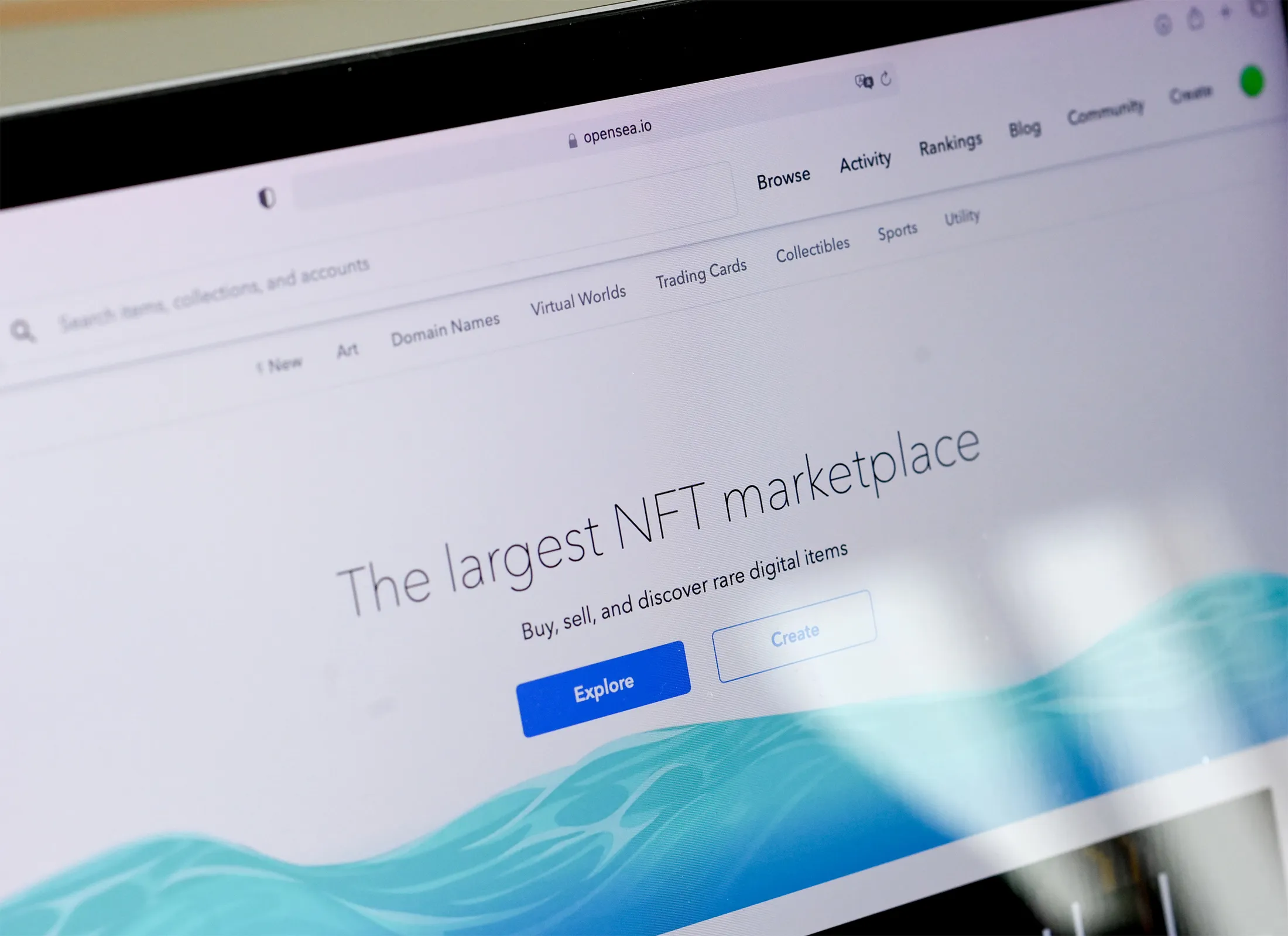 The OpenSea website.