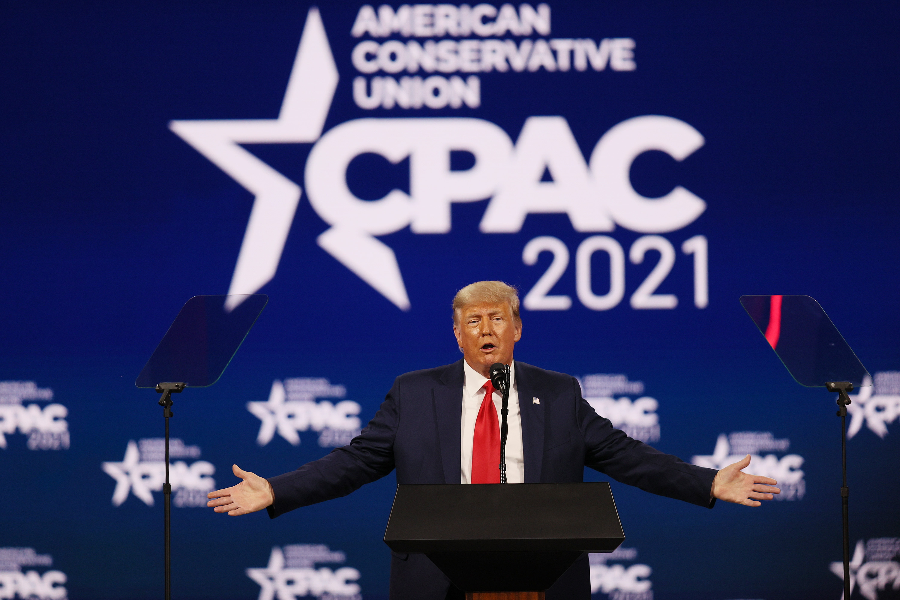 Donald Trump addresses the Conservative Political Action Conference (CPAC) on Feb .28.