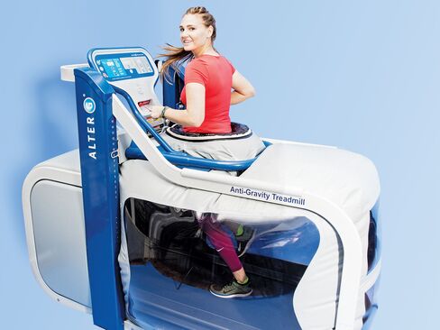 Trainer Cat Nadeau demonstrates the machine at New York’s Finish Line Physical Therapy (from $10/half-hour for patients; $25/half-hour for nonpatients).
