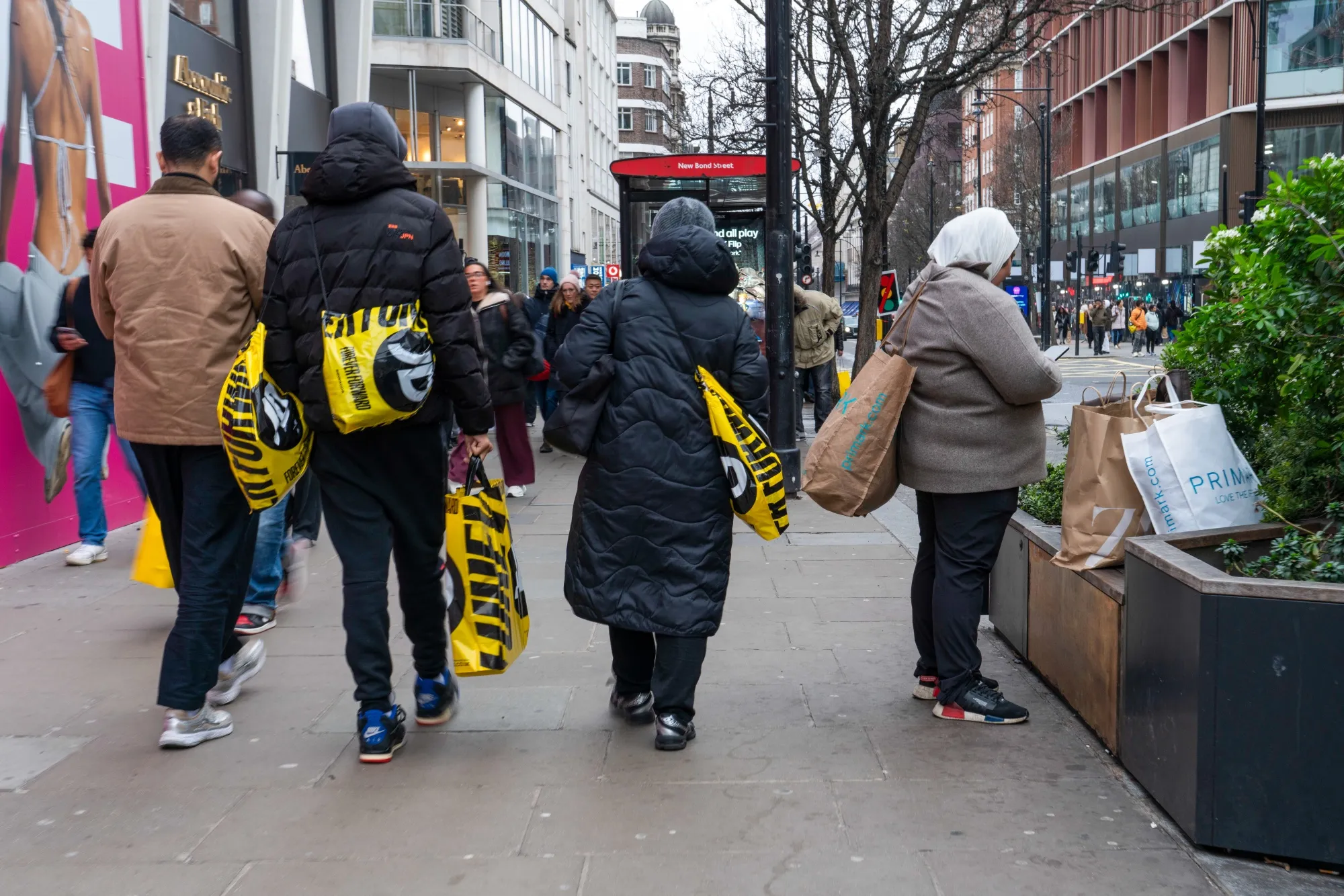 Shoppers in London. 