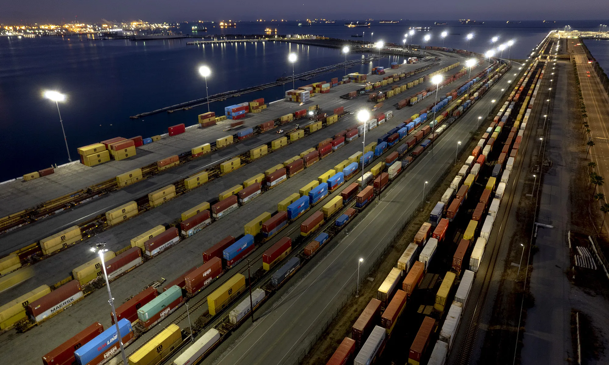 Shipping containers at the Port of Long Beach in California