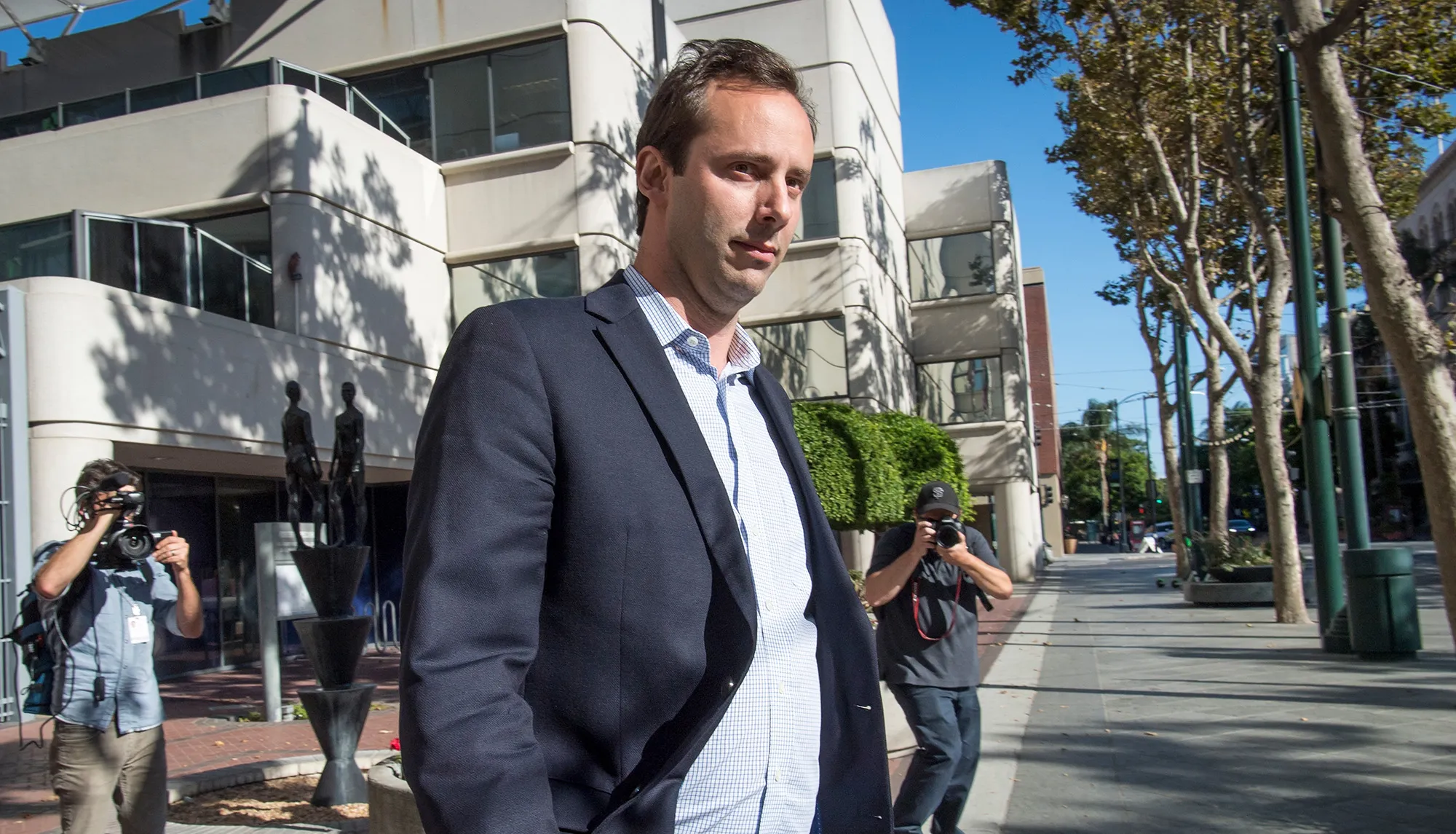 Anthony Levandowski exits federal court in San Jose, California in August 2019.