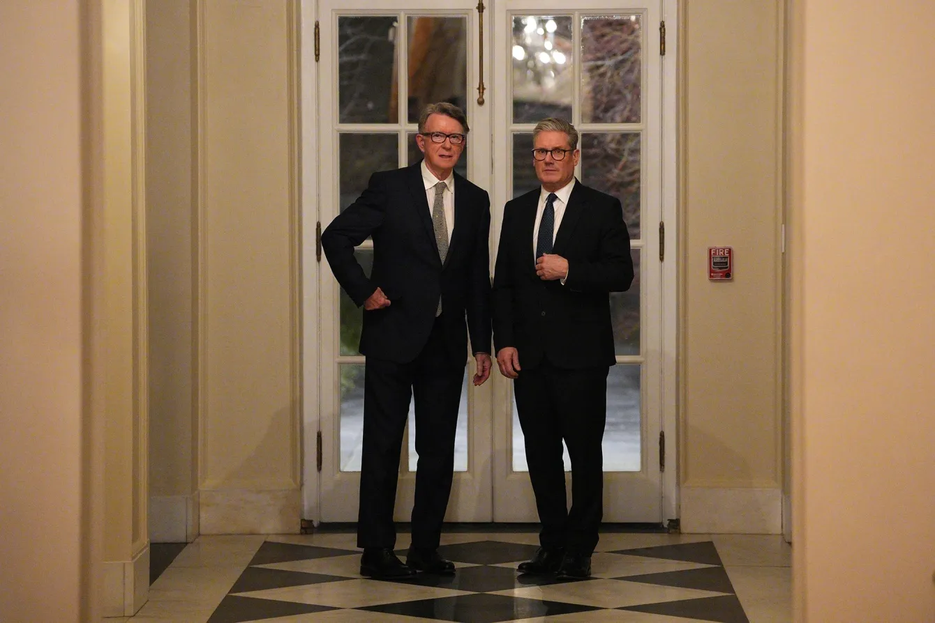 Peter Mandelson and British Prime Minister Keir Starmer in February 2025.&nbsp;