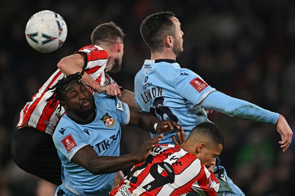 An English FA Cup fourth round-replay football match between Sheffield United and Wrexham at Bramall Lane in Sheffield.