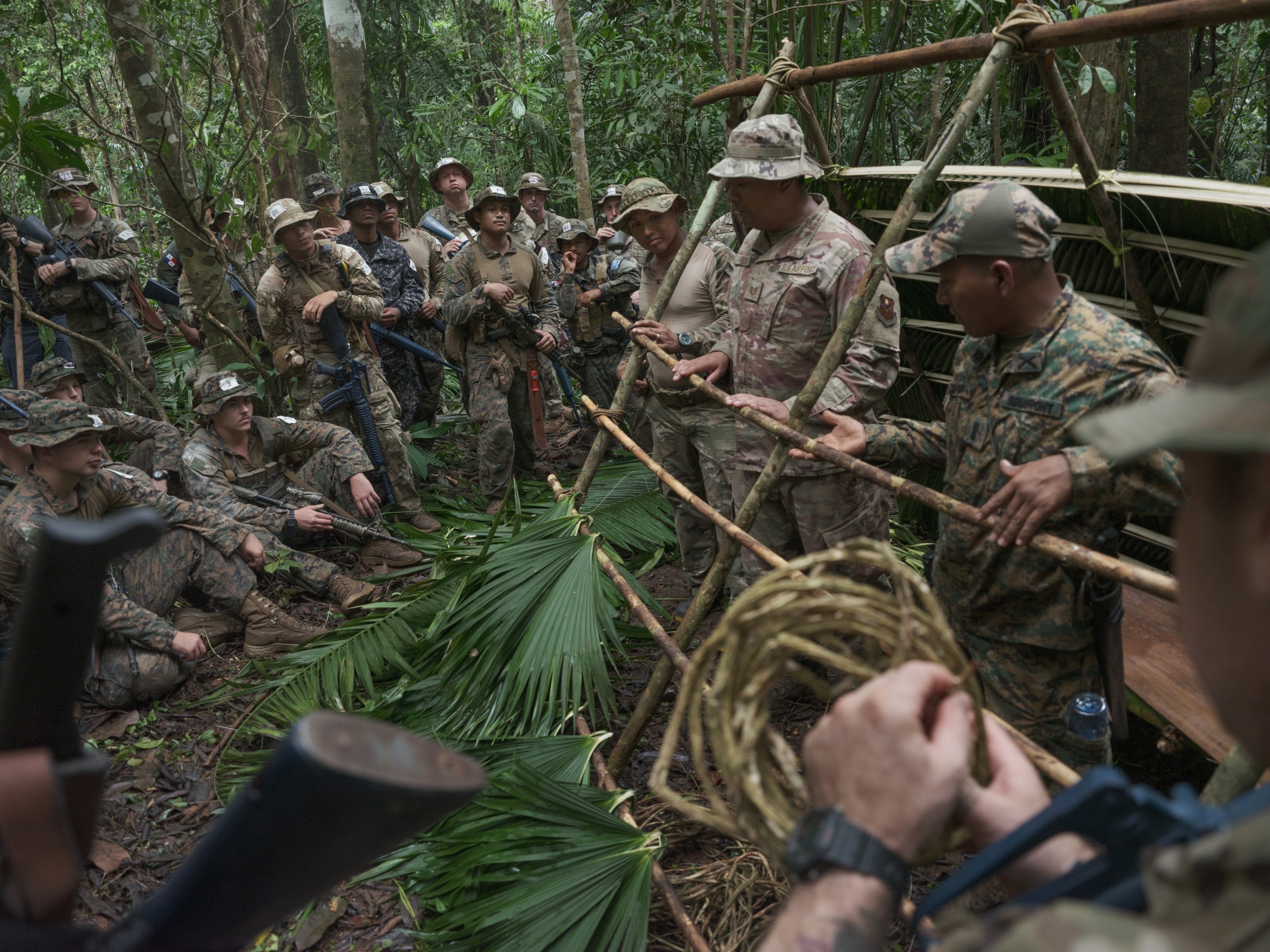US military learn forest survival skills near Colón, in February. Photographer: Luis Antonio Rojas/Bloomberg