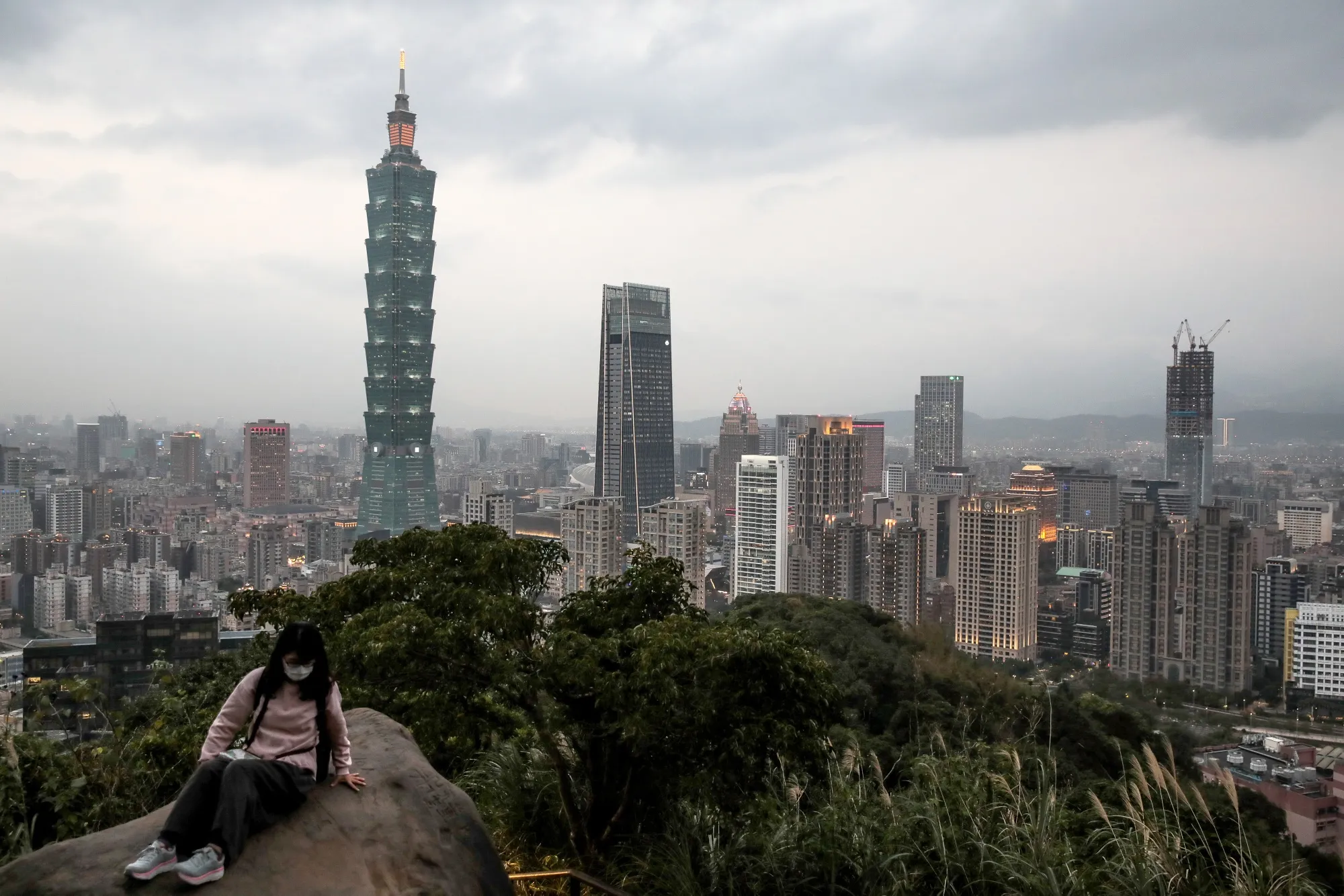 Buildings on the skyline&nbsp;in Taipei.