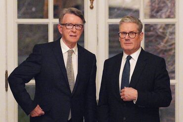 Peter Mandelson and Keir Starmer in Washington, DC, in February 2025.