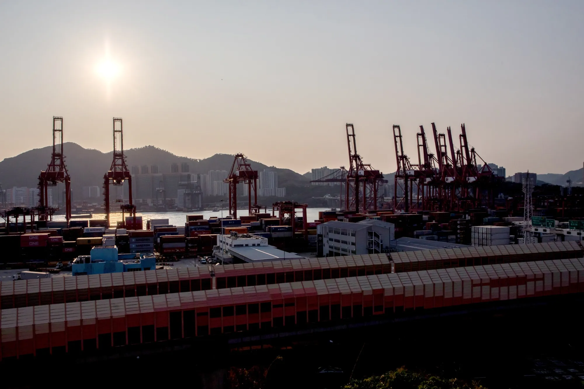 Views of the Kwai Tsing Container Terminal As Hong Kong's January Container Throughput Fell 20.4%