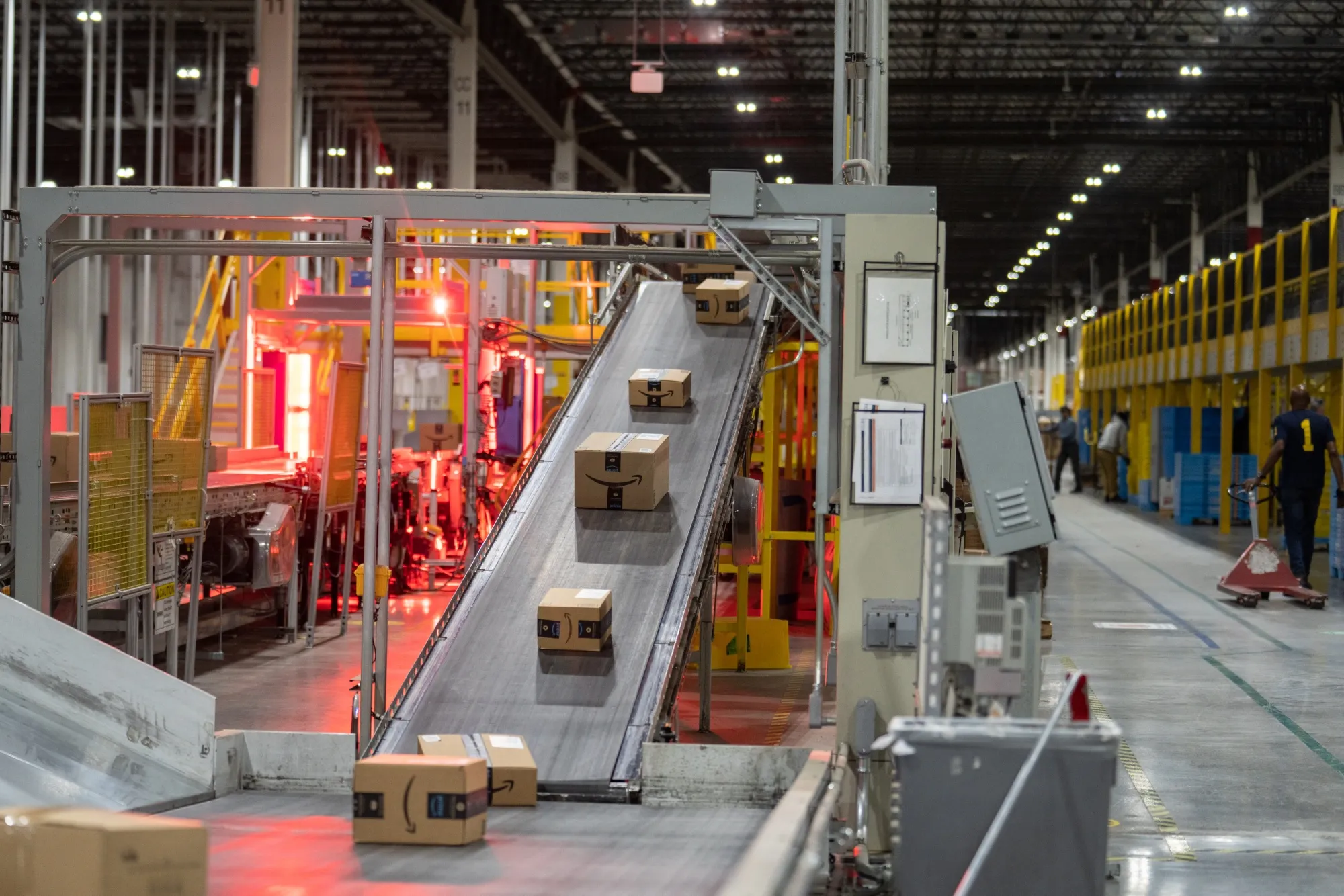 An Amazon Fulfillment center on Cyber Monday in Robbinsville, New Jersey.
