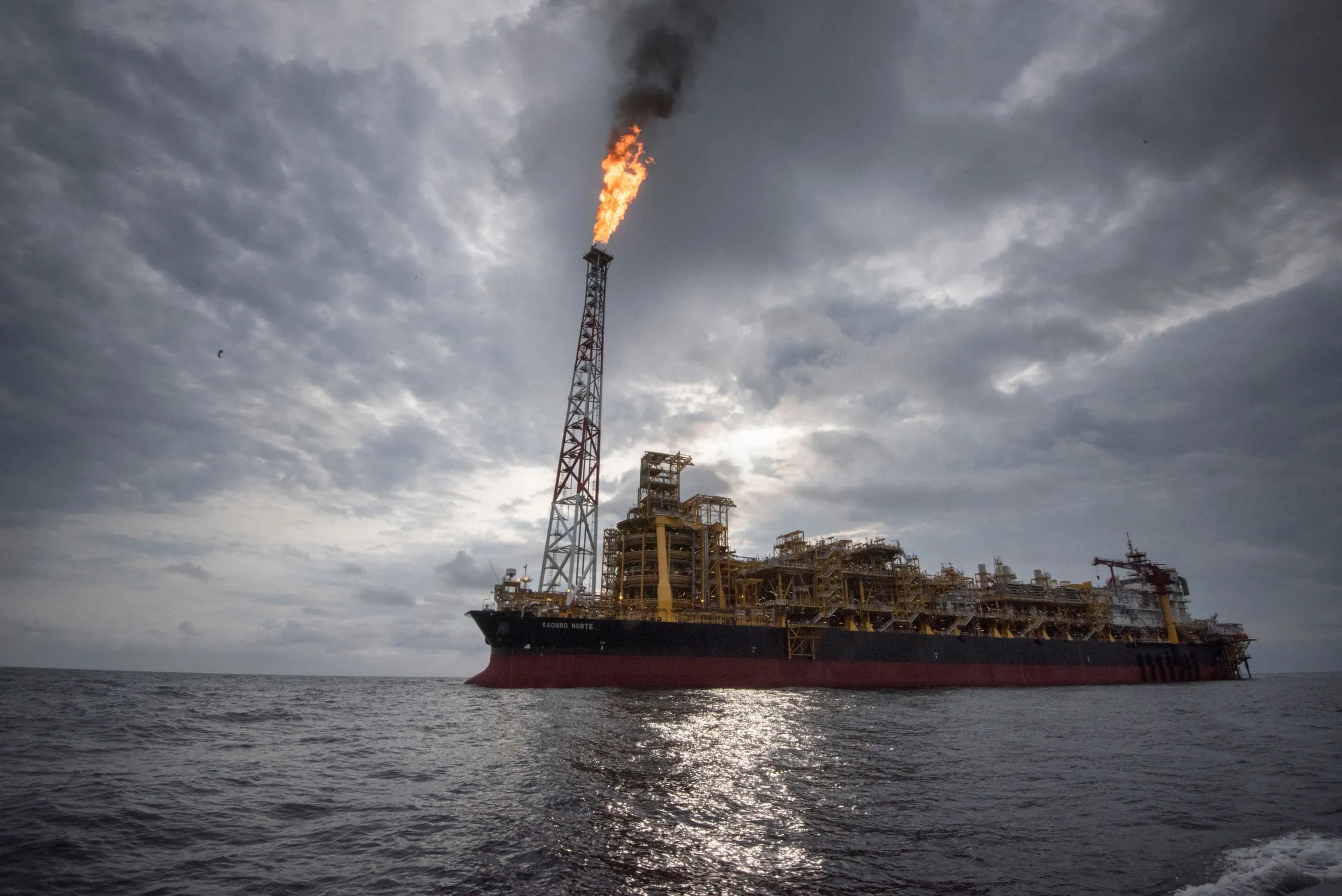 A floating production storage and offloading vessel about 250km off the coast of Angola.