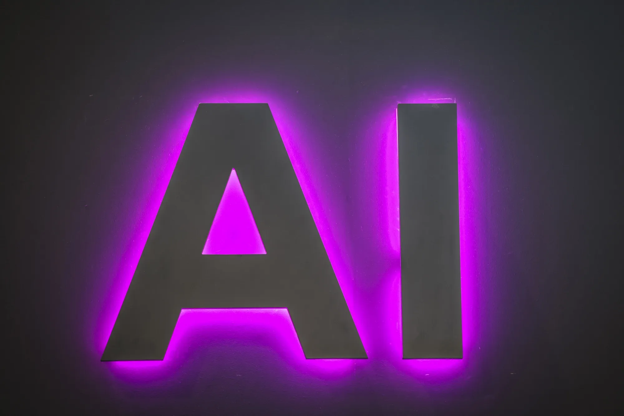 An artificial intelligence&nbsp;logo at the MWC25 tech show in Barcelona in March.