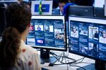 An employee works inside the "war room" ahead of Brazil's runoff election at Facebook Inc. headquarters in Menlo Park, California, on Oct. 17. 
