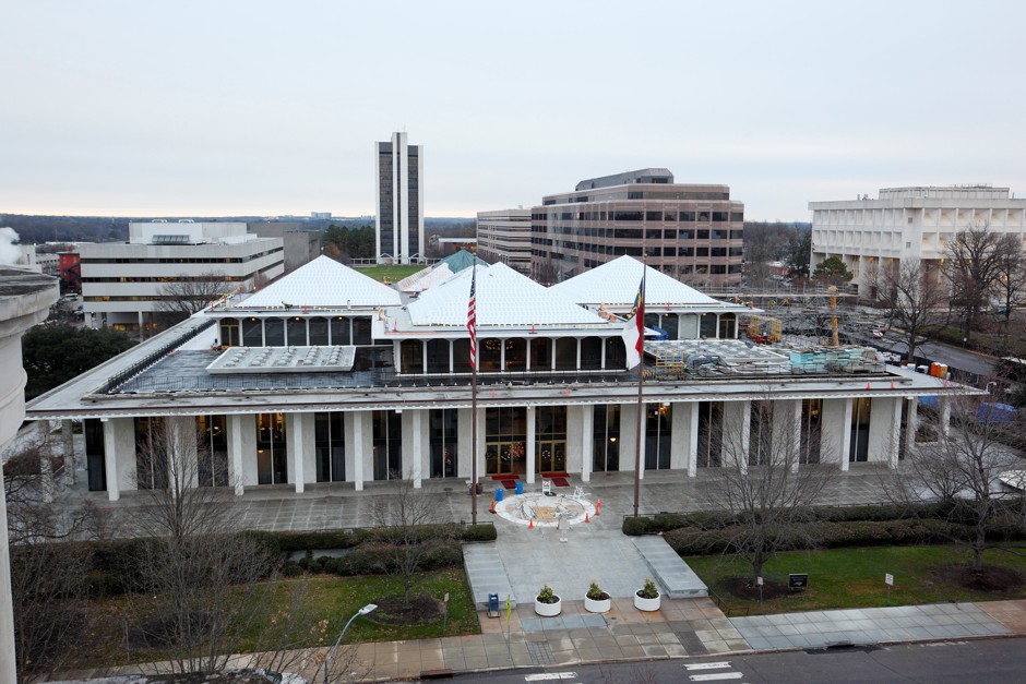 The North Carolina state's legislature building in Raleigh is home to dozens of state government offices.