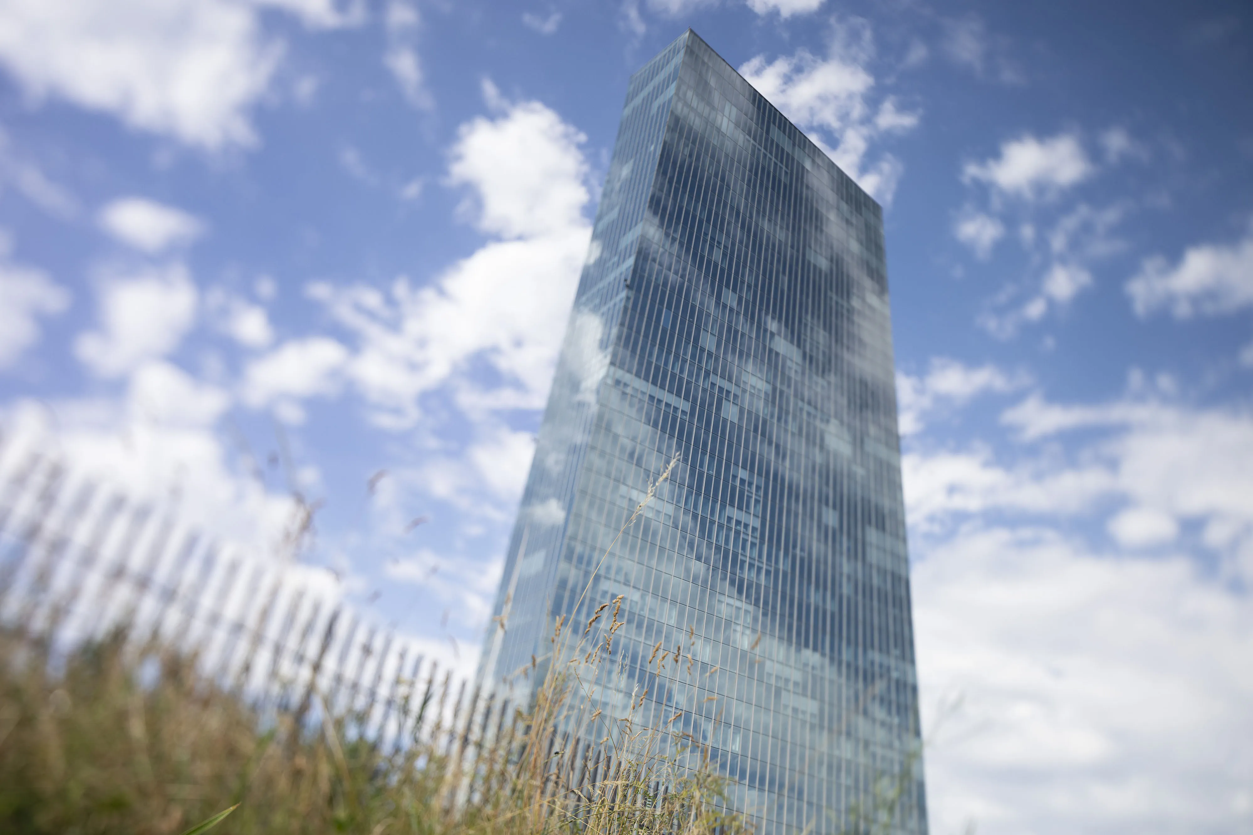 The European Central Bank headquarters stand in Frankfurt.