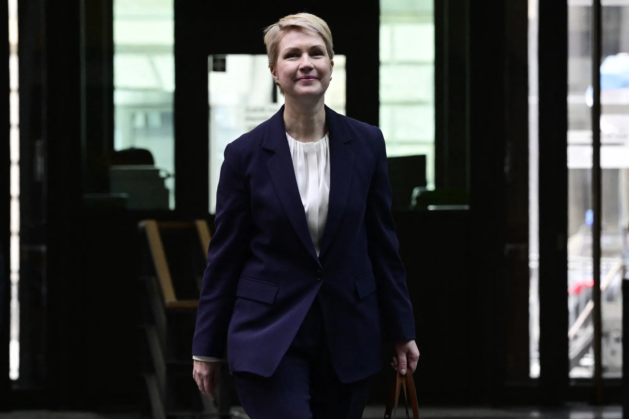 Manuela Schwesig of the SPD arrives for talks at the Jakob-Kaiser-Haus building in Berlin, on Feb. 28.