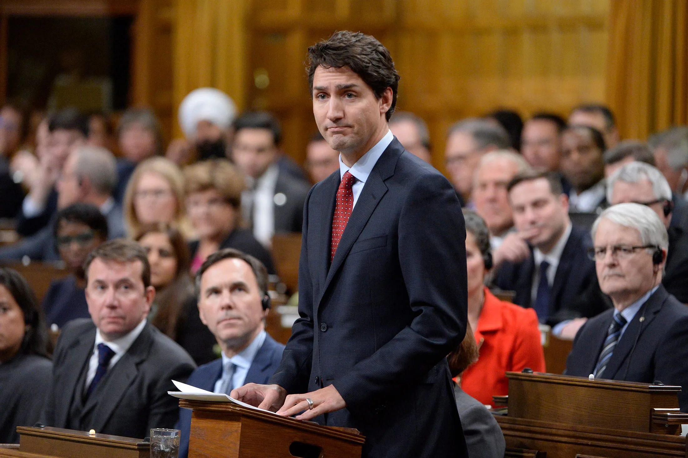 Prime Minister Justin Trudeau comments on the Quebec City mosque shootings in the House of Commons on Parliament Hill in Ottawa on Jan. 30.
