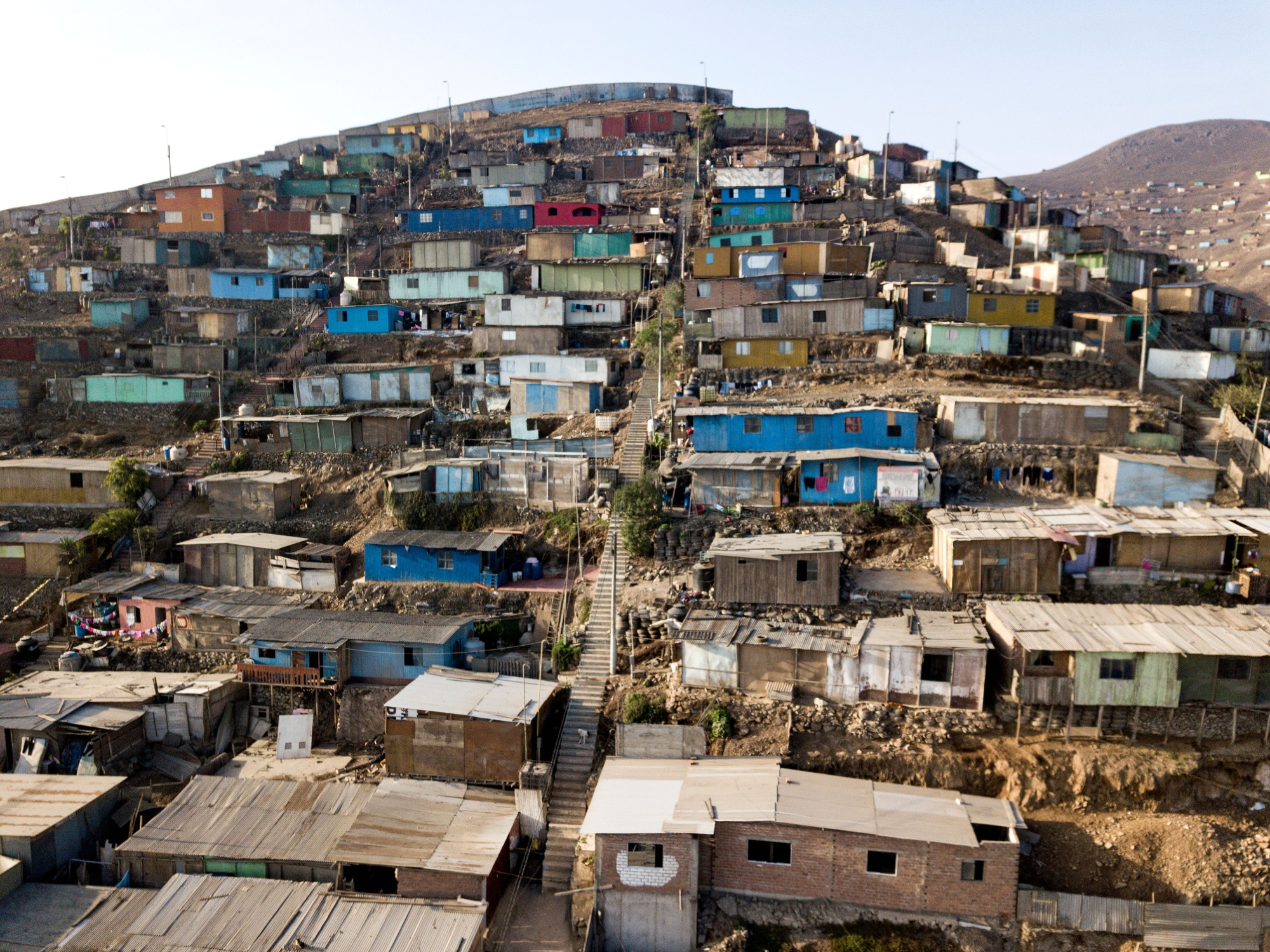 Shanties climb&nbsp;a hillside in the Pamplona Alta sector of southeastern Lima, Peru, where a digital mapping project is seeking to better connect slum residents with city services.&nbsp;