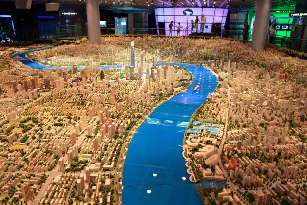 Shanghai's potential future development modeled at the Shanghai Urban Planning Exhibition Center