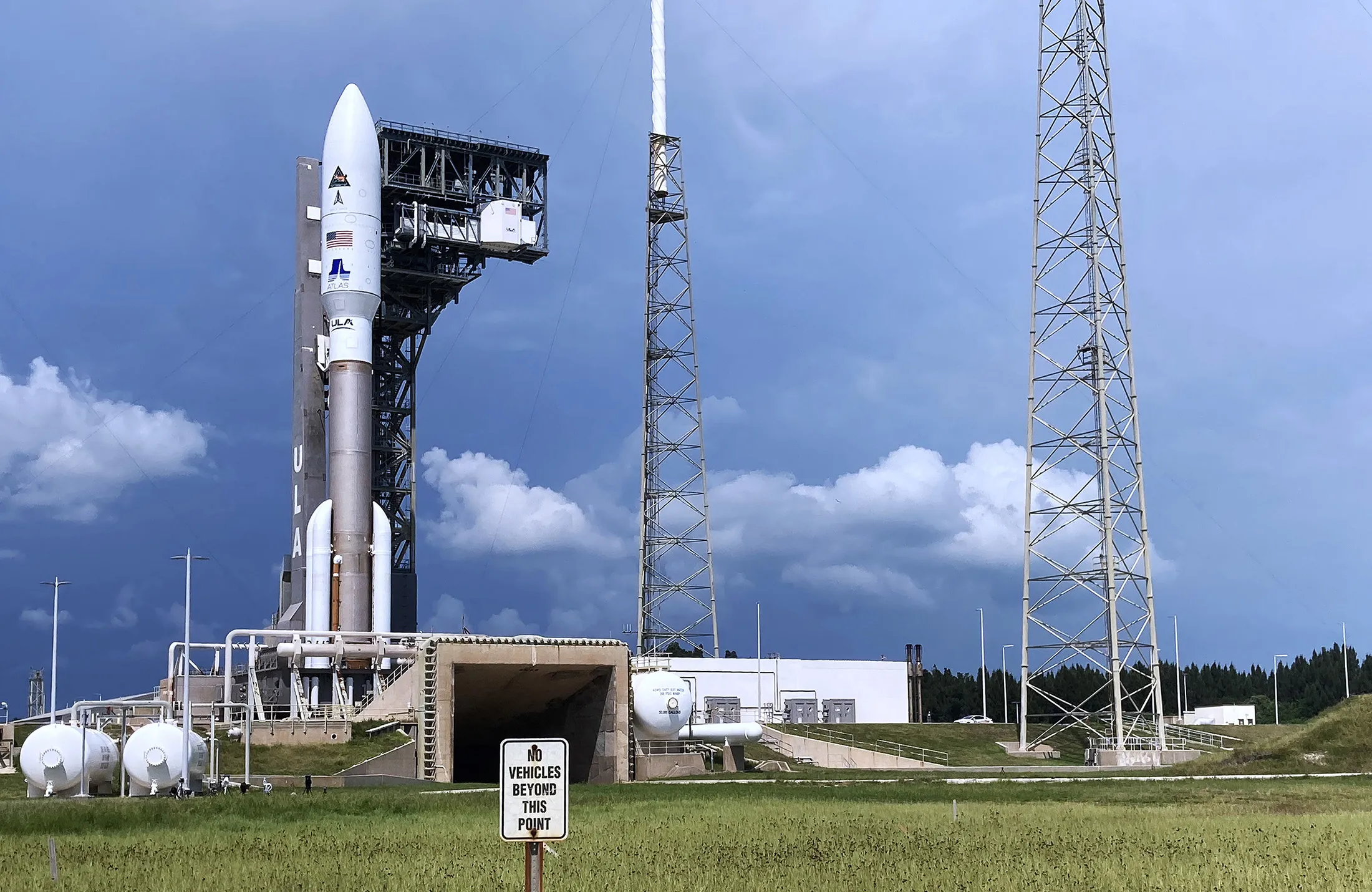 A United Launch Alliance Atlas 5 rocket carrying a classified payload known as “Silent Barker”&nbsp;ahead of a launch&nbsp;at Cape Canaveral Space Force Station on Sept. 8.