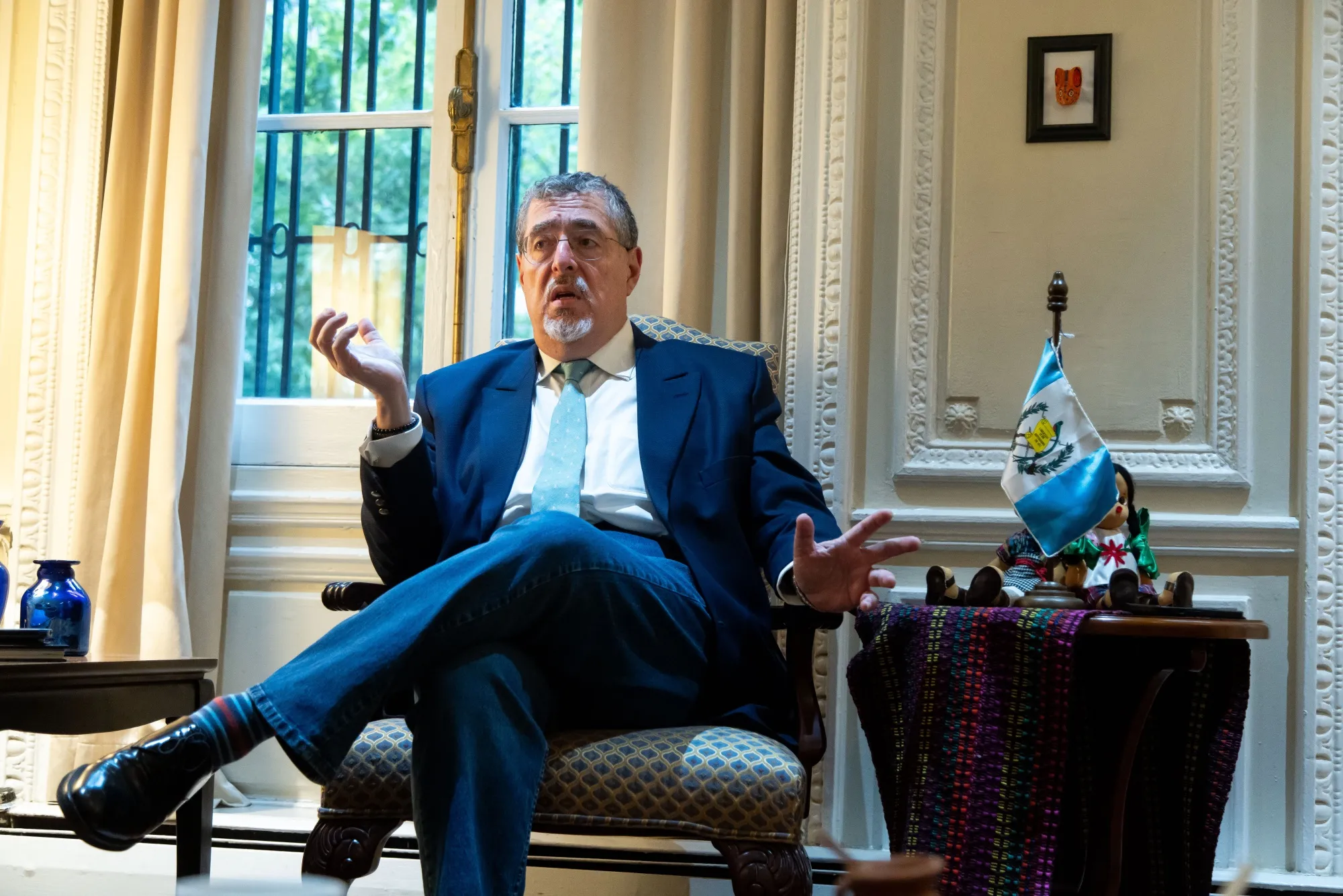Guatemala’s President Bernardo Arevalo during an interview in New York on Sept. 26. 