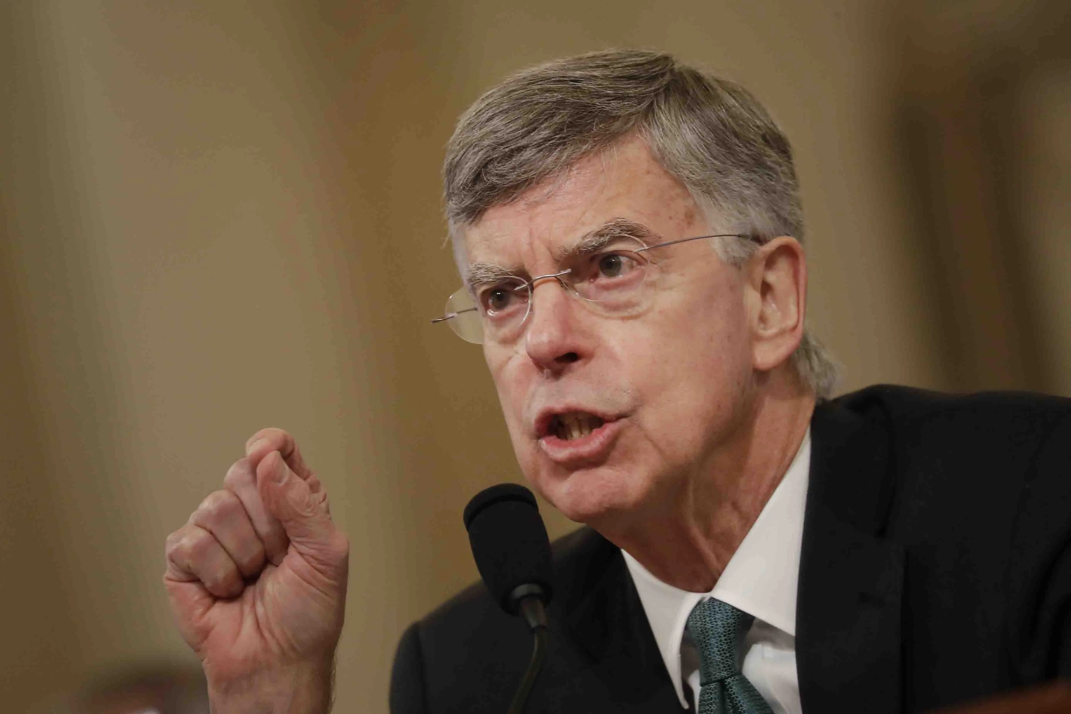 William Taylor speaks during a House Intelligence Committee impeachment inquiry hearing in Washington, D.C., on Nov. 13.