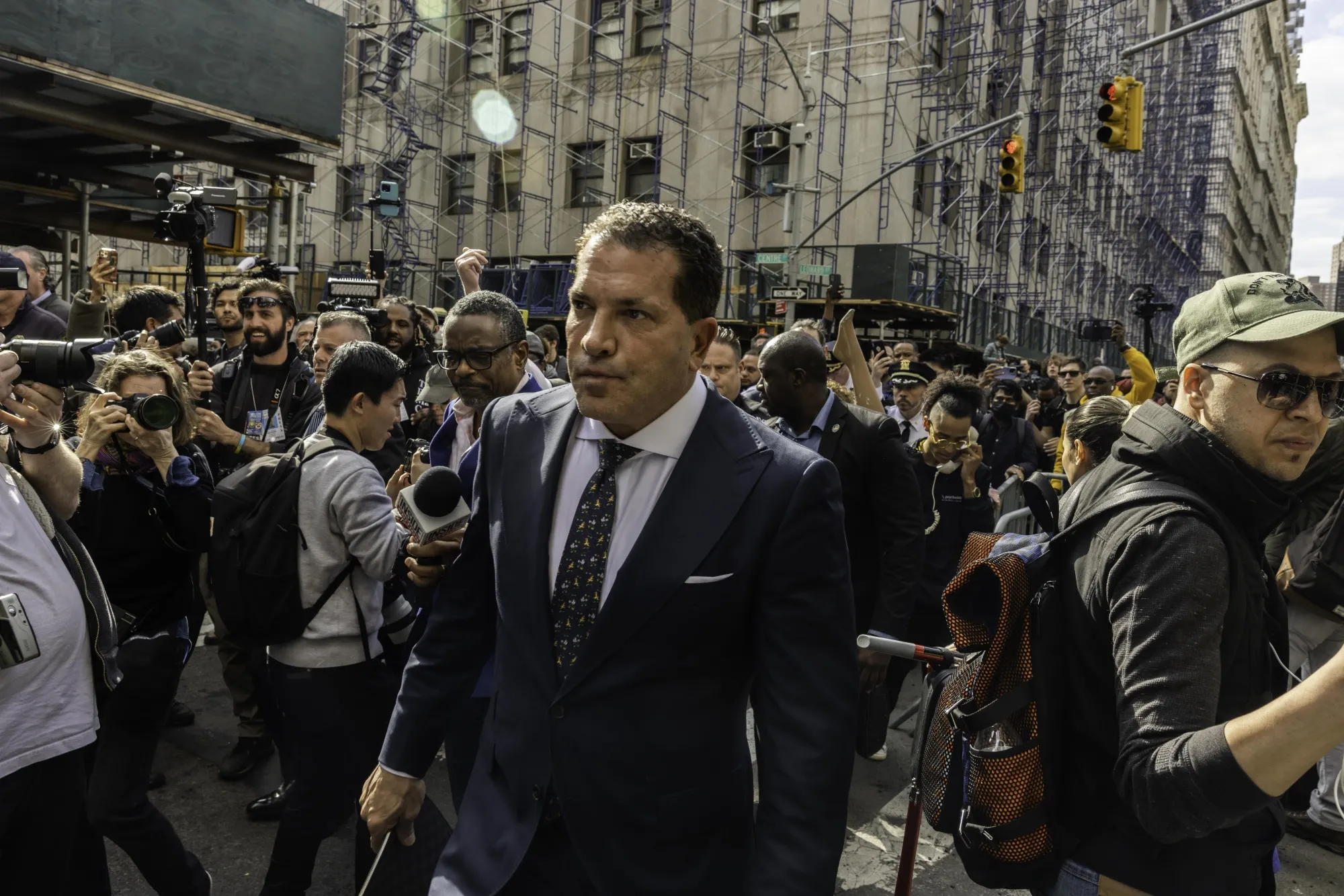 Joe Tacopina outside court in New York, on April 4.