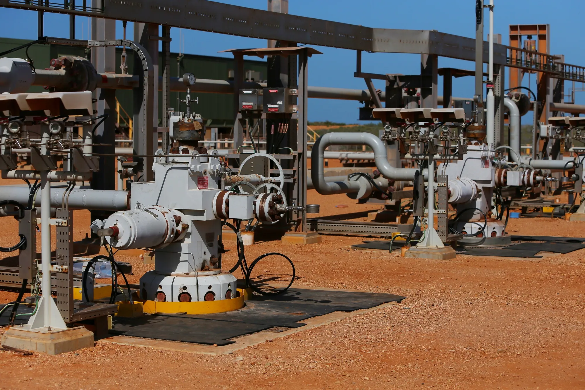 CO2 injection wells at a&nbsp;carbon capture and storage facility.