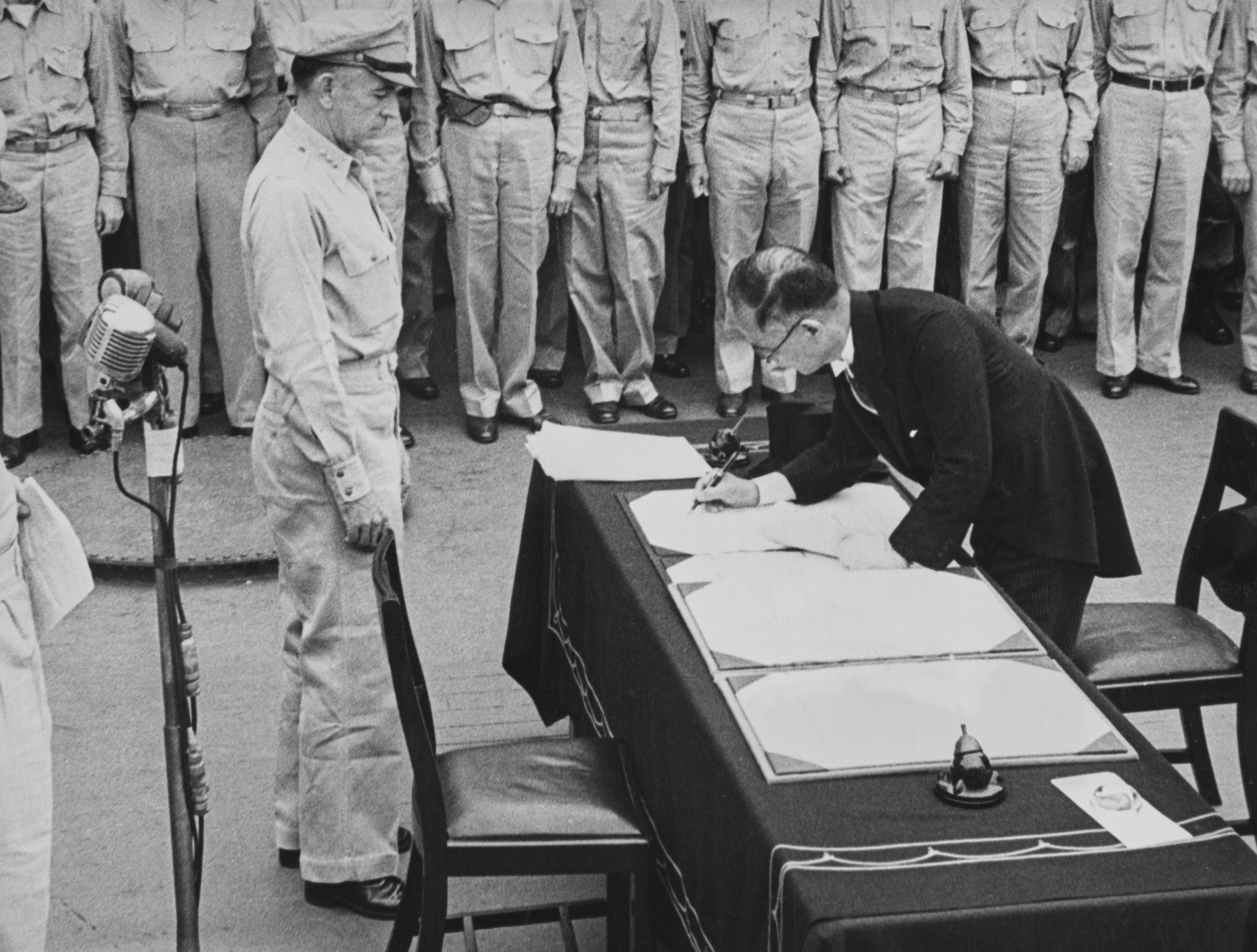 Signing The Japanese Instrument Of Surrender, 1945