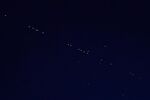 Sixty Starlink satellites as seen in the night sky from Vladivostok, Russia, on April 27. The satellites were launched into orbit five days earlier, on SpaceX’s Falcon 9 rocket, from NASA’s Kennedy Space Center at Cape Canaveral.