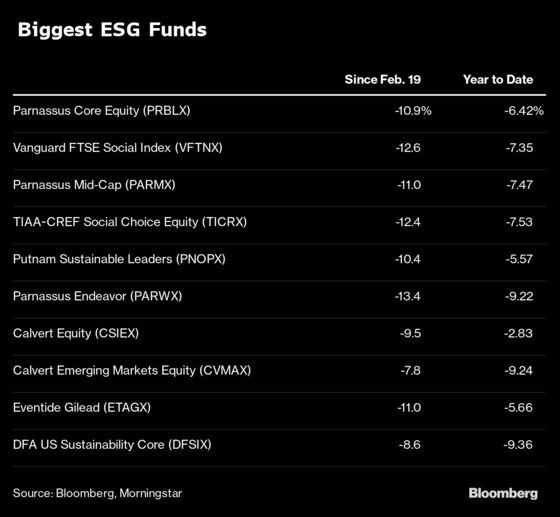 ESG Investors Brace for Bear Market Test Amid Global Stock Rout