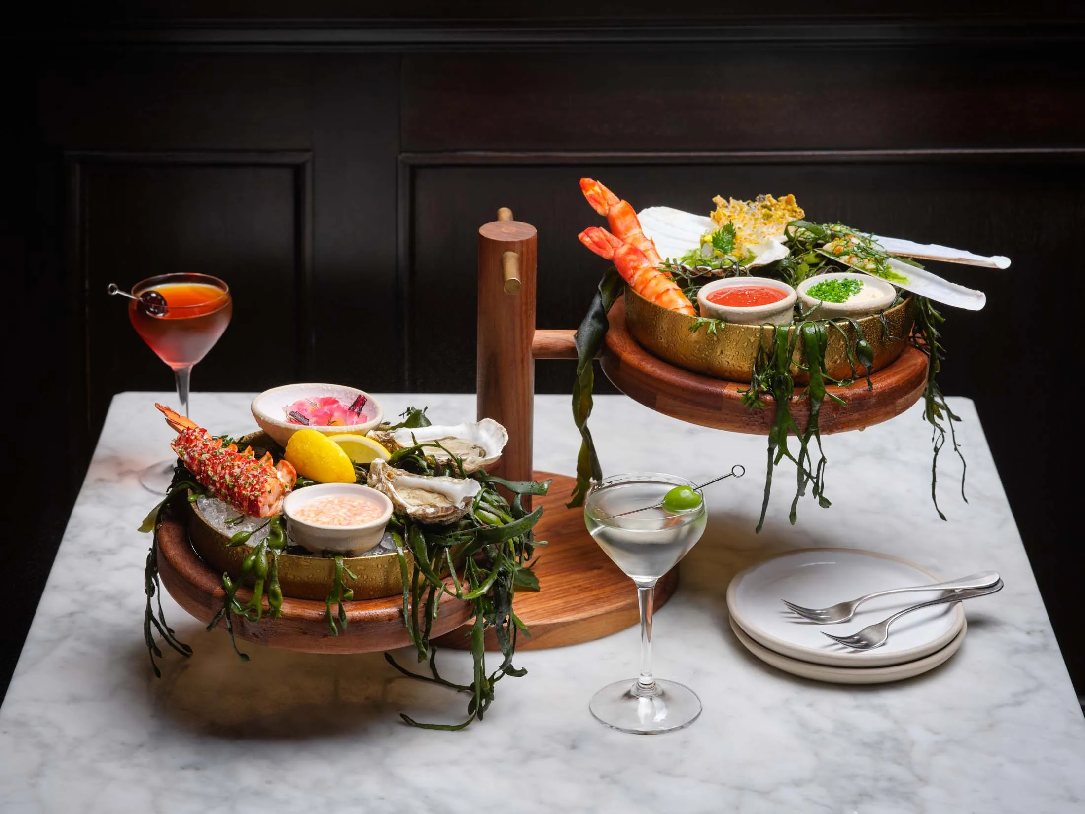 Choose your preferred seafood tower at the new Twenty8 NoMad.