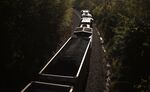 An eastbound coal train passes through Waddy, Kentucky.