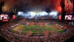 Fireworks erupt after the Tampa Bay Buccaneers defeated the Kansas City Chiefs in Super Bowl LV in Tampa, Florida on Feb.&nbsp;7.