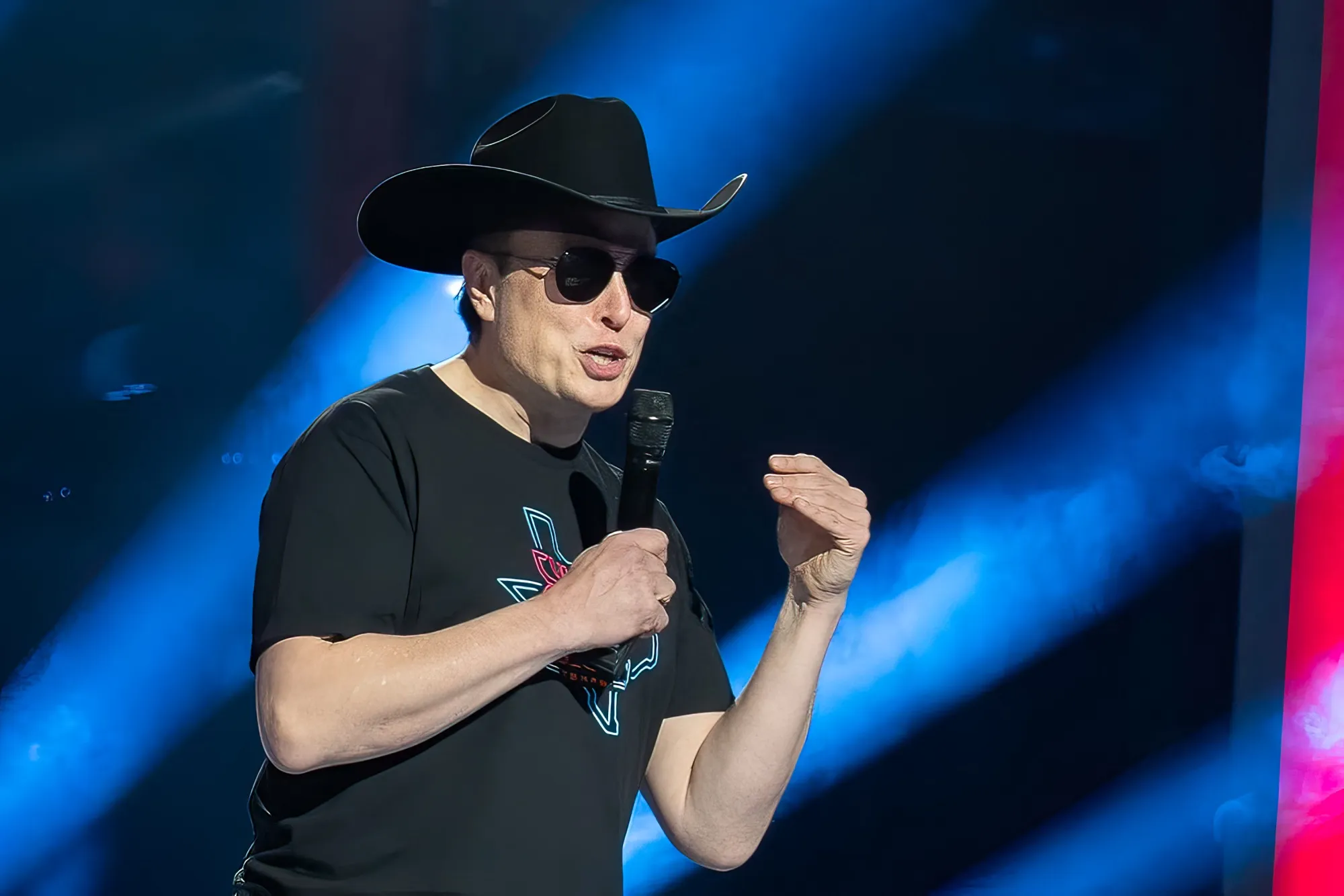 Elon Musk speaks at the Tesla Giga Texas manufacturing "Cyber Rodeo" grand opening party in Austin&nbsp;on April 7, 2022.