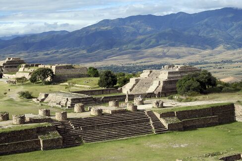 The mountaintop ruins of Monte Albán.