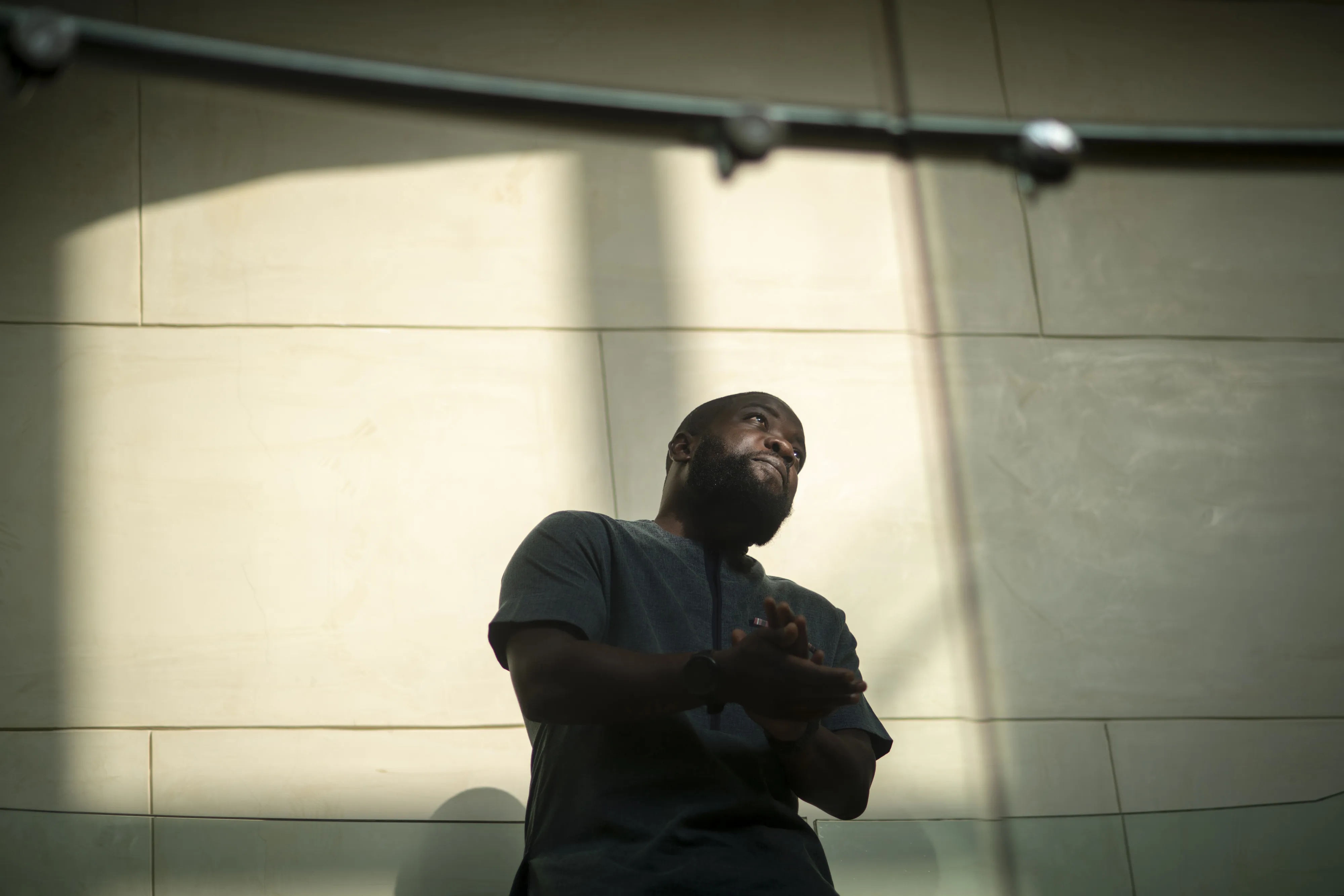 Kweku Adoboli poses for a photograph following an interview in Accra, Ghana, on Jan. 15.