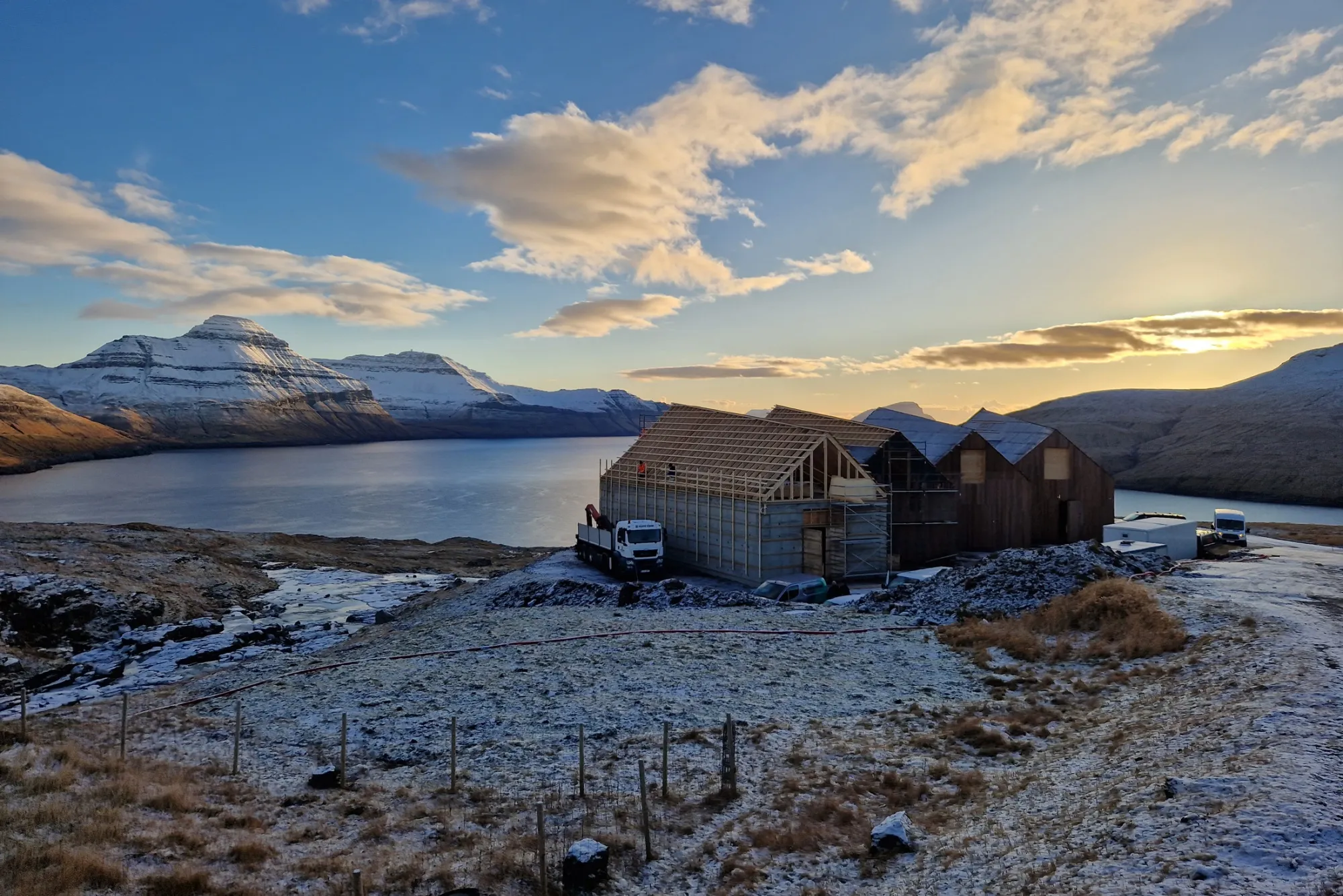 Faer Isles’s barrelhouse, inspired by traditional opnahjallur slatted food-drying houses.