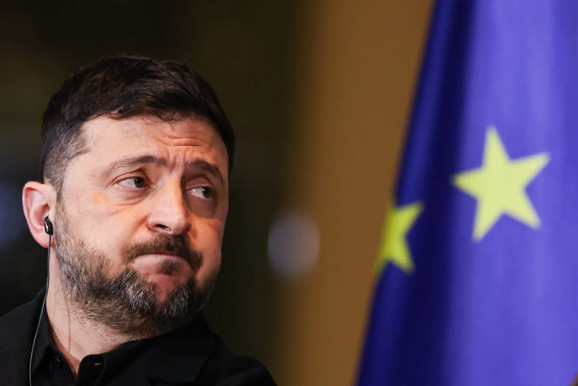 Volodymyr Zelenskiy, Ukraine's president, during a news conference&nbsp;