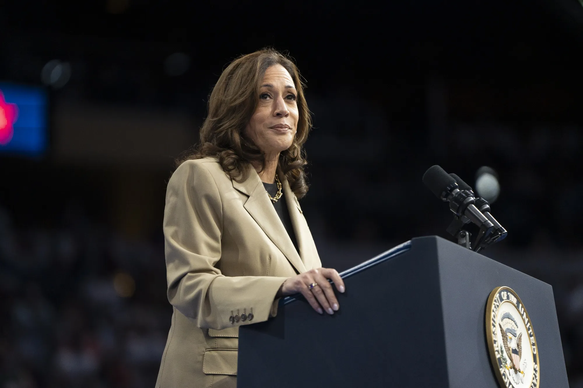 Vice President Kamala Harris during a campaign event in Phoenix, Arizona,&nbsp;on&nbsp;Aug. 9.