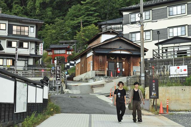 蔵王温泉の町並み